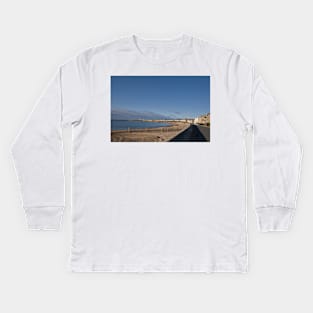 Newbiggin Bay in Northumberland Kids Long Sleeve T-Shirt